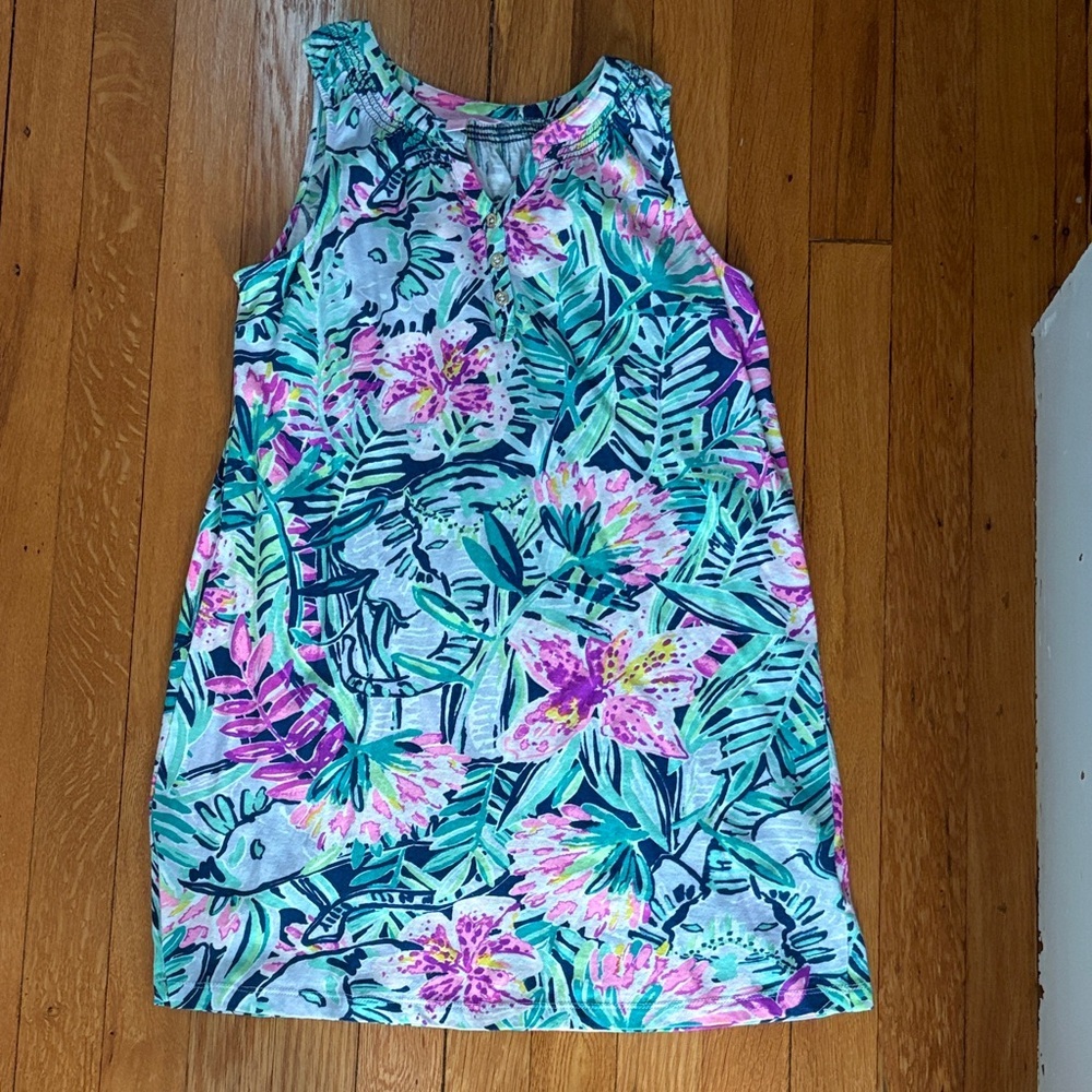 Lilly pulitzer girls Essie sundress slathouse soirée print size large dress